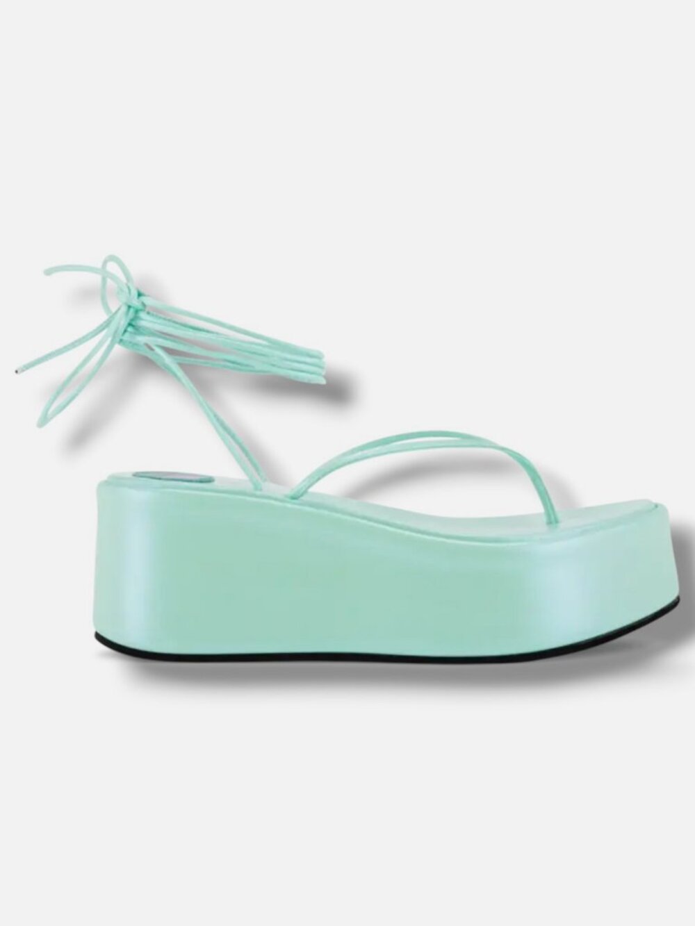 Bettina Vermillon Women's Green Erika Thong Platform Sandal Shoe Size EU:38 US:8